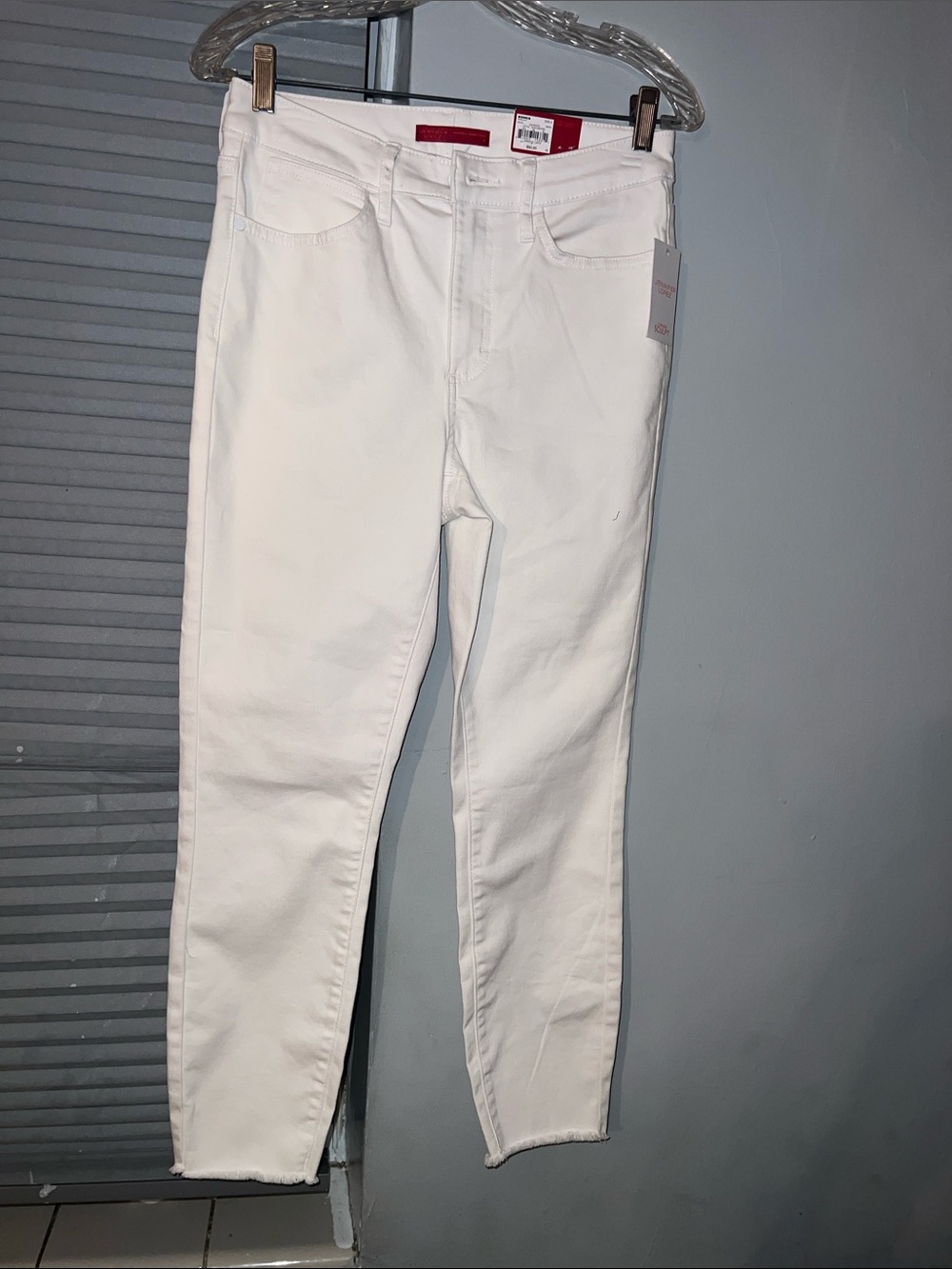 Jennifer Lopez White Skinny Jeans Cropped Ankle
